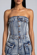 Miriam Denim Tube Romper