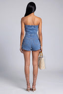 Denim Tube Romper