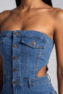 Denim Tube Romper