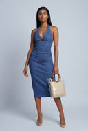 Denim Midi Halter Dress