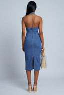 Denim Midi Halter Dress