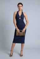 Denim Midi Halter Dress