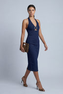 Denim Midi Halter Dress