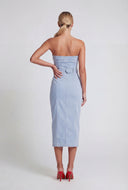 Hana Belted Denim Tube Dress