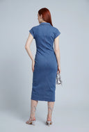 Denim Midi Shirt Dress