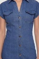 Denim Midi Shirt Dress