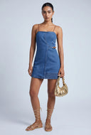 Ailany Denim Faux Wrap Dress