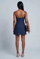 Ailany Denim Faux Wrap Dress