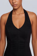 Denim Halter Mini Dress