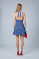 Denim Halter Mini Dress