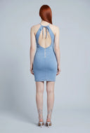 Open Back Denim Mini Dress