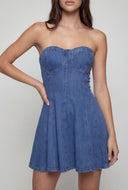 Brooklyn Denim Bustier Skater Dress