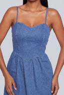 Denim Skater Mini Dress