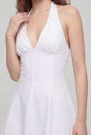 Denim Halter Skater Dress