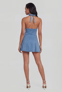 Denim Halter Skater Dress