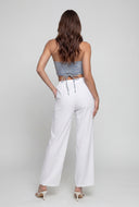 Glam Lace Up Denim Corset Top