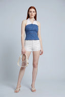 Layered Look Denim Corset Top