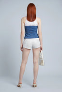 Layered Look Denim Corset Top