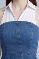 Layered Look Denim Corset Top