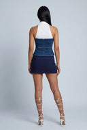 Layered Look Denim Corset Top