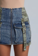 Aliyah Camo Denim Skirt