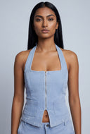 Mckenzie Denim Halter Top