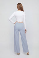 Stretch Wide-Leg Denim Pants