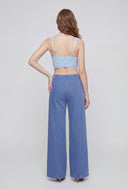 Stretch Wide-Leg Denim Pants