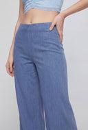 Stretch Wide-Leg Denim Pants