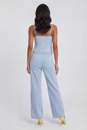 Denim Slit Hem Sleeveless Top