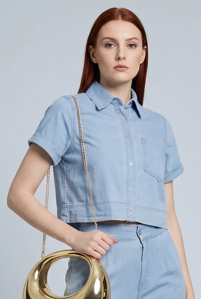 Chambray Button Front Shirt
