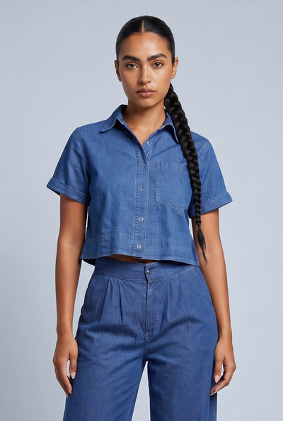 Chambray Button Front Shirt