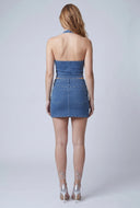 Amora Denim Studded Mini Skirt