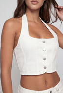 Denim Corset Halter Top