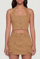 Denim Corset Halter Top