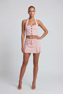 Denim Corset Halter Top