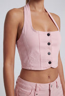 Denim Corset Halter Top