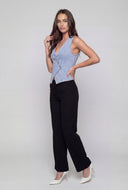 Alma Asymmetrical Button Denim Vest