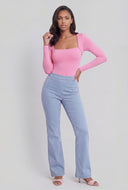 High Waist Bootcut Stretch Jeans
