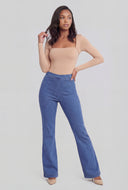 High Waist Bootcut Stretch Jeans