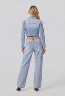 Avani Tie-Front Raw Hem Denim Jacket