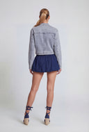 Star Patch Zip Front Denim Jacket