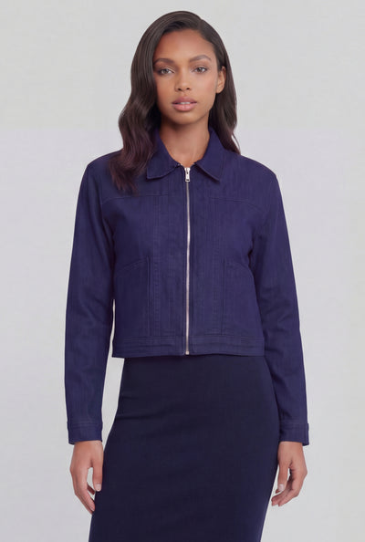 Zip Front Denim Jacket