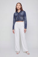 Pocket Detail Crop Denim Jacket