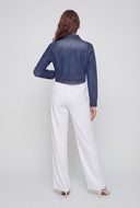 Pocket Detail Crop Denim Jacket