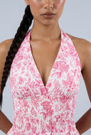 Floral Mini Halter Dress