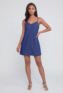 Chambray Mini Shift Dress