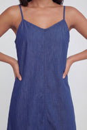 Chambray Mini Shift Dress