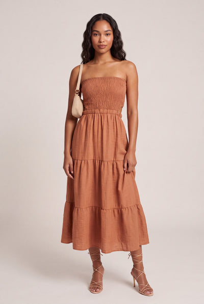 Smocked Strapless Maxi Dress