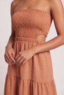 Smocked Strapless Maxi Dress